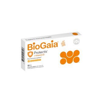 Biogaia Protectis kramtomosios tabletės su vitaminu D3, apelsinų skonio N10