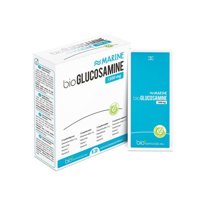 BIOGLUCOSAMINE MARINE, 1500 mg, milteliai, 20 paketėlių