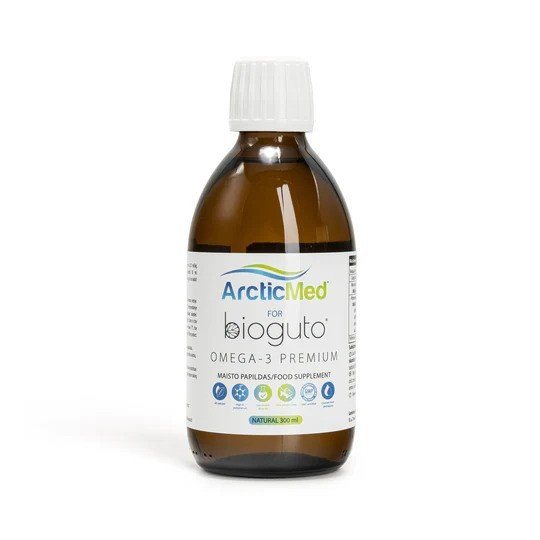 BIOGUTO OMEGA-3 PREMIUM NATURAL – 2900 MG/ (atnaujinta sudėtis), 300 ML, 10 ml