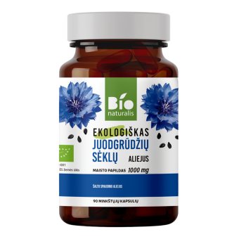 BIONATURALIS, EKO JUODGRŪDŽIŲ SĖKLŲ ALIEJUS, LT-EKO-001, 90 kapsulių