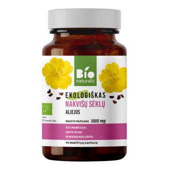 BIONATURALIS, EKO NAKVIŠŲ SĖKLŲ ALIEJUS LT-EKO-001, 90 kapsulių
