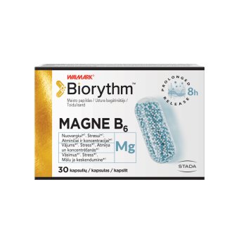 BIORYTHM MAGNE B6 (prailginto veikimo Magnis su B6), 30 kapsulių