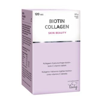 BIOTIN COLLAGEN maisto papildas odai, 120 dengtų tablečių
