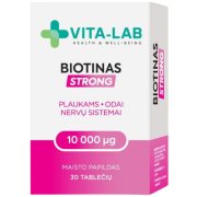 Biotinas VITA-LAB STRONG 10000 µg, 30 tablečių