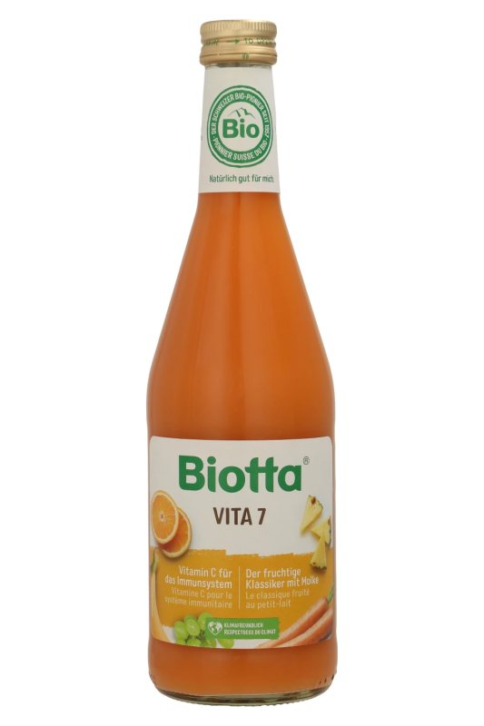 BIOTTA VITA 7 vaisių ir daržovių sulčių kokteilis su vaisių tyre, Vnt, 500 ml