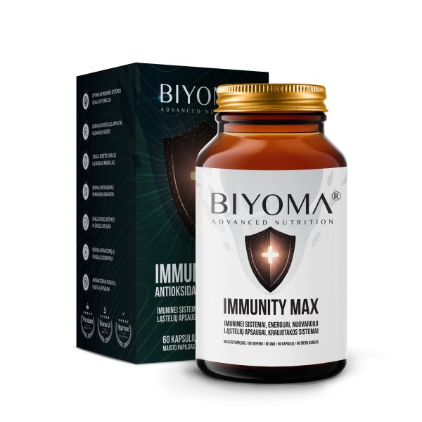 BIYOMA maisto papildas IMMUNITY MAX, 60 kaps.