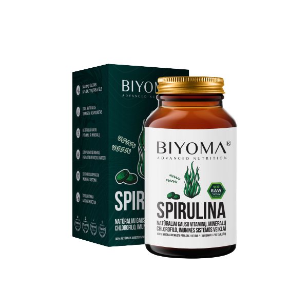 BIYOMA maisto papildas SPIRULINA, 270 tab.
