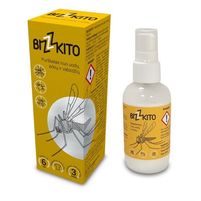 BIZZZKITO, repelentas, purškalas nuo uodų, erkių ir vabzdžių, 70 ml