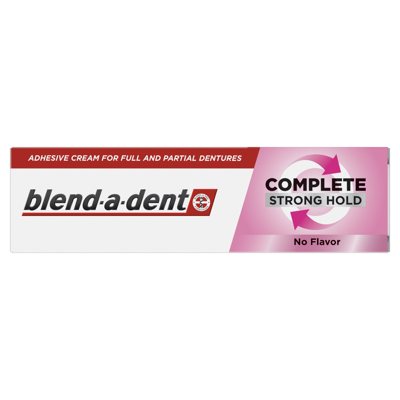 BLEND A DENT COMPLETE STRONG HOLD NO FLAVOR, Fiksuojamasis dantų protezų kremas, 47 g