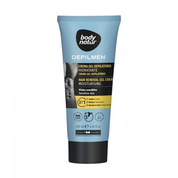 BODY NATUR depiliacinis kremas vyrams jautriai odai MOISTURISING, 200 ml