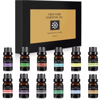 Bohomi Home Spa 100% Pure - naturalus eterinių aliejų rinkinys, 12 x 5 ml