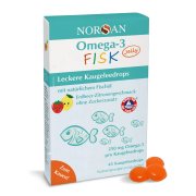 Braškių citrinų skonio guminukai NORSAN OMEGA-3 FISK JELLY, 45 vnt