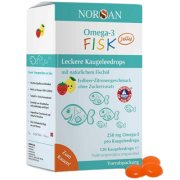 Braškių ir citrinų skonio guminukai NORSAN OMEGA-3 FISK JELLY, 120 vnt