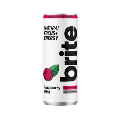 BRITE, natūralus energinis gėrimas, aviečių ir mėtų, 330 ml