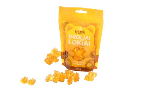 BROLIŲ MEDUS VAISIŲ SULČIŲ GUMINUKAI BROLIAI LOKIAI, 100 g
