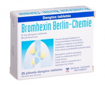 BROMHEXINE 8 mg dengtos tabletės N25