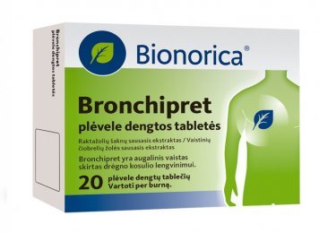 BRONCHIPRET 60 mg/160 mg plėvele dengtos tabletės N20