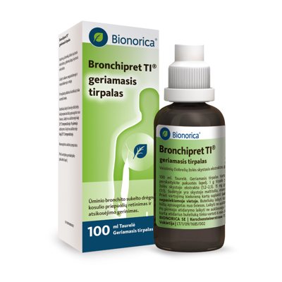 BRONCHIPRET TI, geriamasis tirpalas, ir dozavimo taurelė, N1, 100 ml