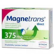 Burnoje tirpstančios granulės kasdieniam magnio poreikiui papildyti MAGNETRANS DIREKT 375 mg, 20 vnt