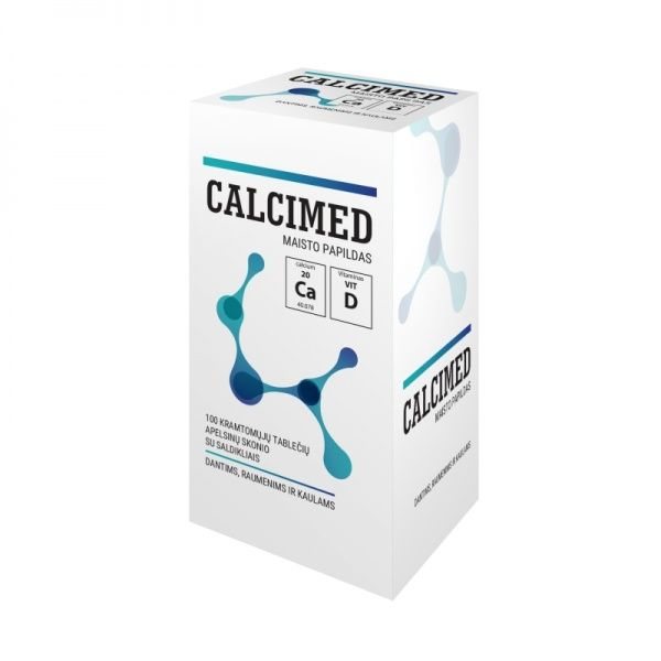 CALCIMED maisto papildas, 100 kramtomųjų tab.