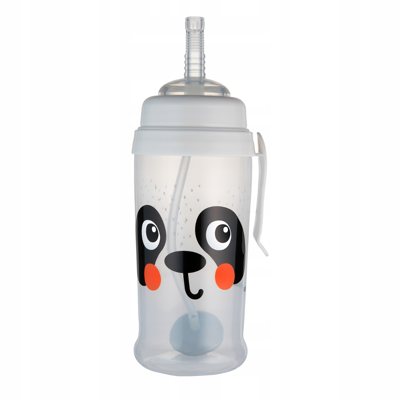 CANPOL BABIES BabiesBoo panda 56/510_whi, neišsipilanti sportinė gertuvė su šiaudeliu, 270 ml