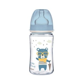 CANPOL BABIES buteliukas plačiu kakleliu ANTI-COLIC EASY START, nuo 4 mėn., 240 ml, 1 vnt