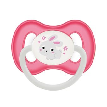 CANPOL BABIES lateksinis apvalus čiulptukas BUNNY&COMPANY, rožinė spalva, 0–6 mėn., 1 vnt