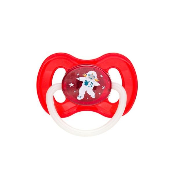 CANPOL BABIES lateksinis, apvalus čiulptukas KOSMO, 6-18 mėn., raudonas, 1 vnt
