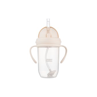CANPOL BABIES neišsipilanti gertuvė su šiaudeliu, crème, 56/623_cre, 1 vnt., 270 ml