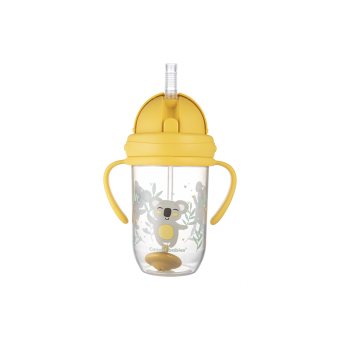 CANPOL BABIES neišsipilanti gertuvė su šiaudeliu EXOTIC ANIMALS, +, 270ml, yellow, 56/606_yel, 1 vnt., 6 m
