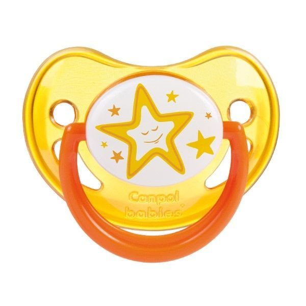 CANPOL BABIES silikoninis ortodontinis čiulptukas NIGHT DREAMS, nuo 18 mėn., 1 vnt