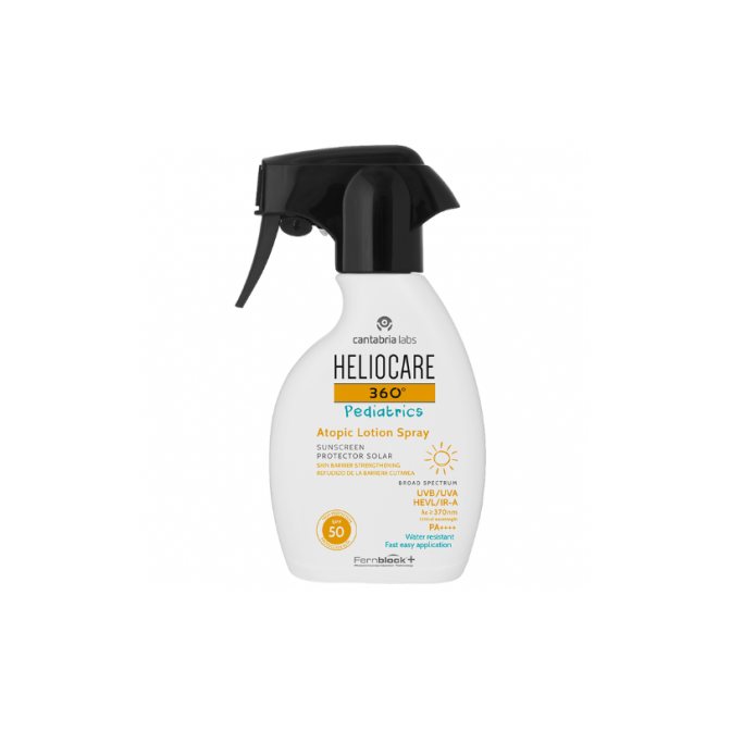 CANTABRIA LABS HELIOCARE 360 PEDIATRICS PURŠKIAMA APSAUGA ATOPINEI VAIKŲ IR KŪDIKIŲ KŪNO ODAI SPF50, 250 ml