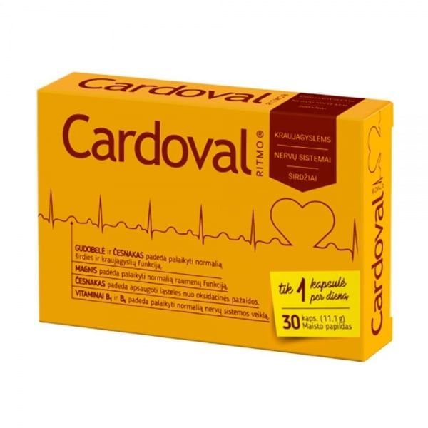 CARDOVAL maisto papildas RITMO, 30 kaps.