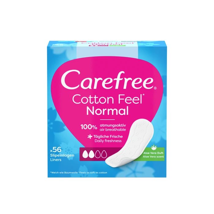 CAREFREE ALOE įklotai, 56 vnt
