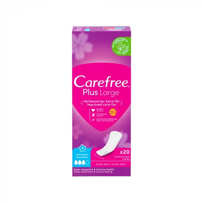 CAREFREE Large Fresh Įklotai, 20 vnt
