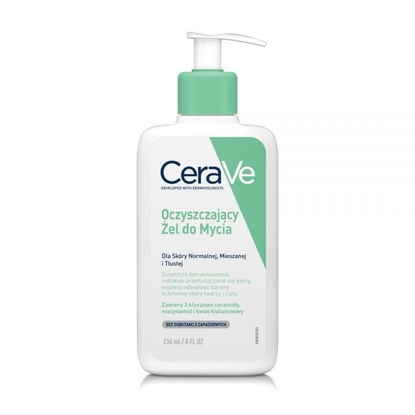 CERAVE gelinis veido ir kūno prausiklis normaliai ir riebiai odai, 236 ml