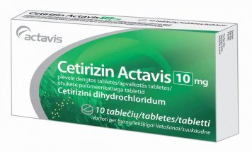 CETIRIZIN Actavis 10 mg plėvele dengtos tabletės N10