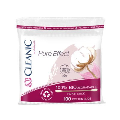 CLEANIC PURE EFFECT, kosmetiniai vatos krapštukai, 100 vnt