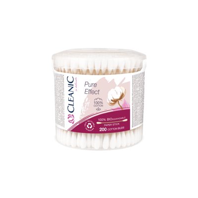 CLEANIC PURE EFFECT, kosmetiniai vatos krapštukai, 200 vnt