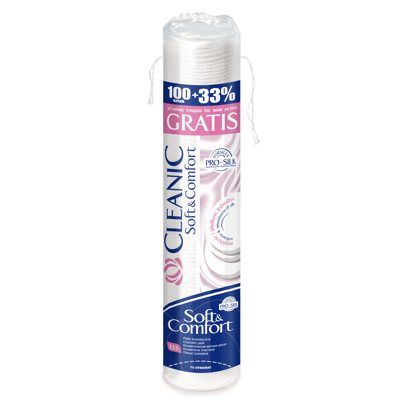 CLEANIC SOFT & COMFORT, vatos diskeliai, +33%, 100 vnt