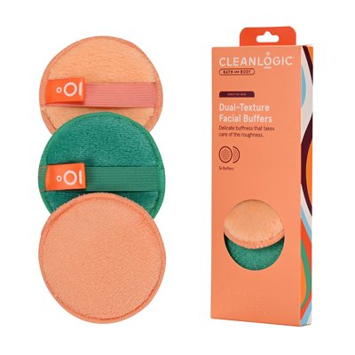 CLEANLOGIC SENSITIVE Skin Dual-Texture VEIDO šveitimo kempinėlės, 3 vnt