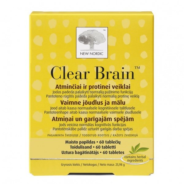 CLEAR BRAIN TABLETĖS, N60