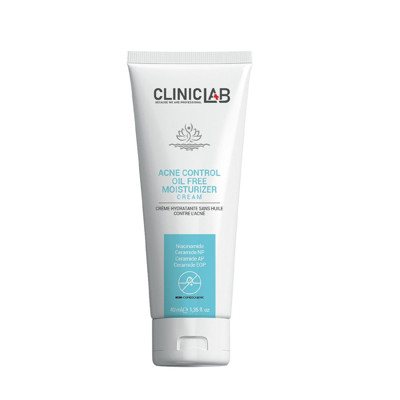 Cliniclab Acne Control Moisturizer Oil Free Cream - drėkinamasis veido kremas nuo spuogų, 40 ml