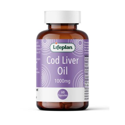 COD LIVER OIL 1000mg, LIFEPLAN, menkių kepenų aliejus, 60 kapsulių