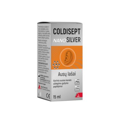 Coldisept nanoSilver ausų lašai, 15 ml