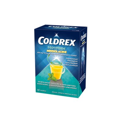 COLDREX HotRem Menthol Active 600 mg/10 mg/40 mg milteliai geriamajam tirpalui N10