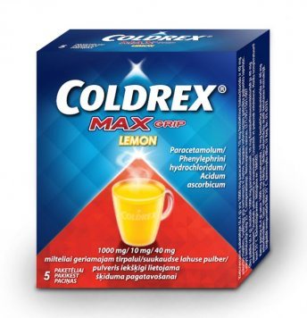 COLDREX MaxGrip LEMON 1000 mg/10 mg/40 mg milteliai geriamajam tirpalui N5