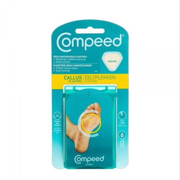 COMPEED pėdų nuospaudų pleistrai, vidutinio dydžio, 6 vnt