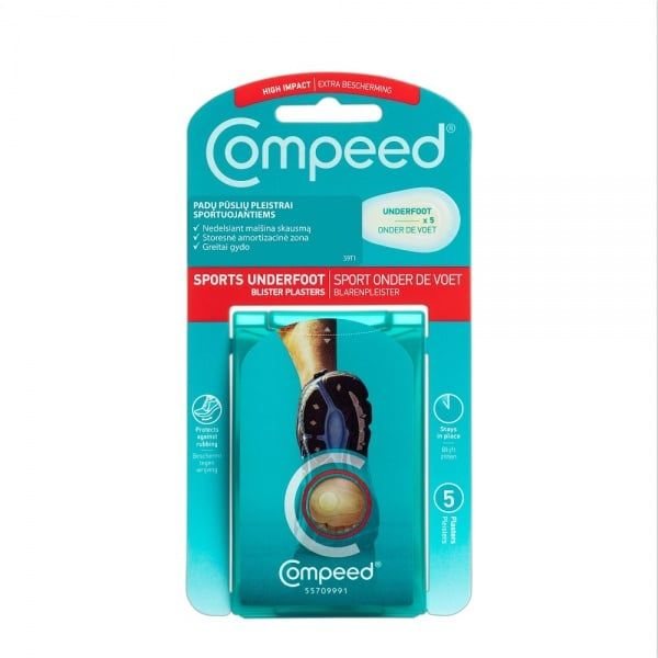 COMPEED® Underfoot padų pūslių pleistrai sportuojantiems, N5