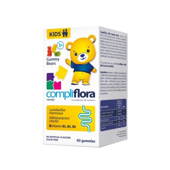 COMPLIFLORA KIDS GUMMY BEARS, nuo ., 60 guminukų, 3 m
